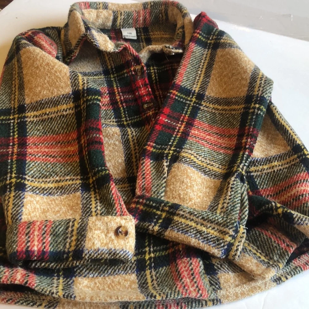 Girls plaid button down flannel